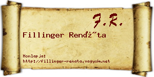 Fillinger Renáta névjegykártya